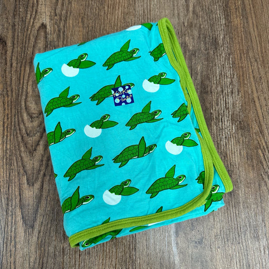 Kickee Pants Bamboo Turtle Swaddle Blanket 40" x 29"