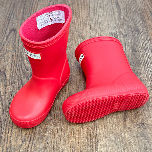 Hunter Kids Size 5 Pink Rubber Rain Boots