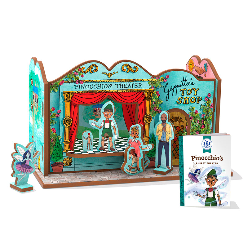 Pinocchio's Puppet Theatre Book & Playset